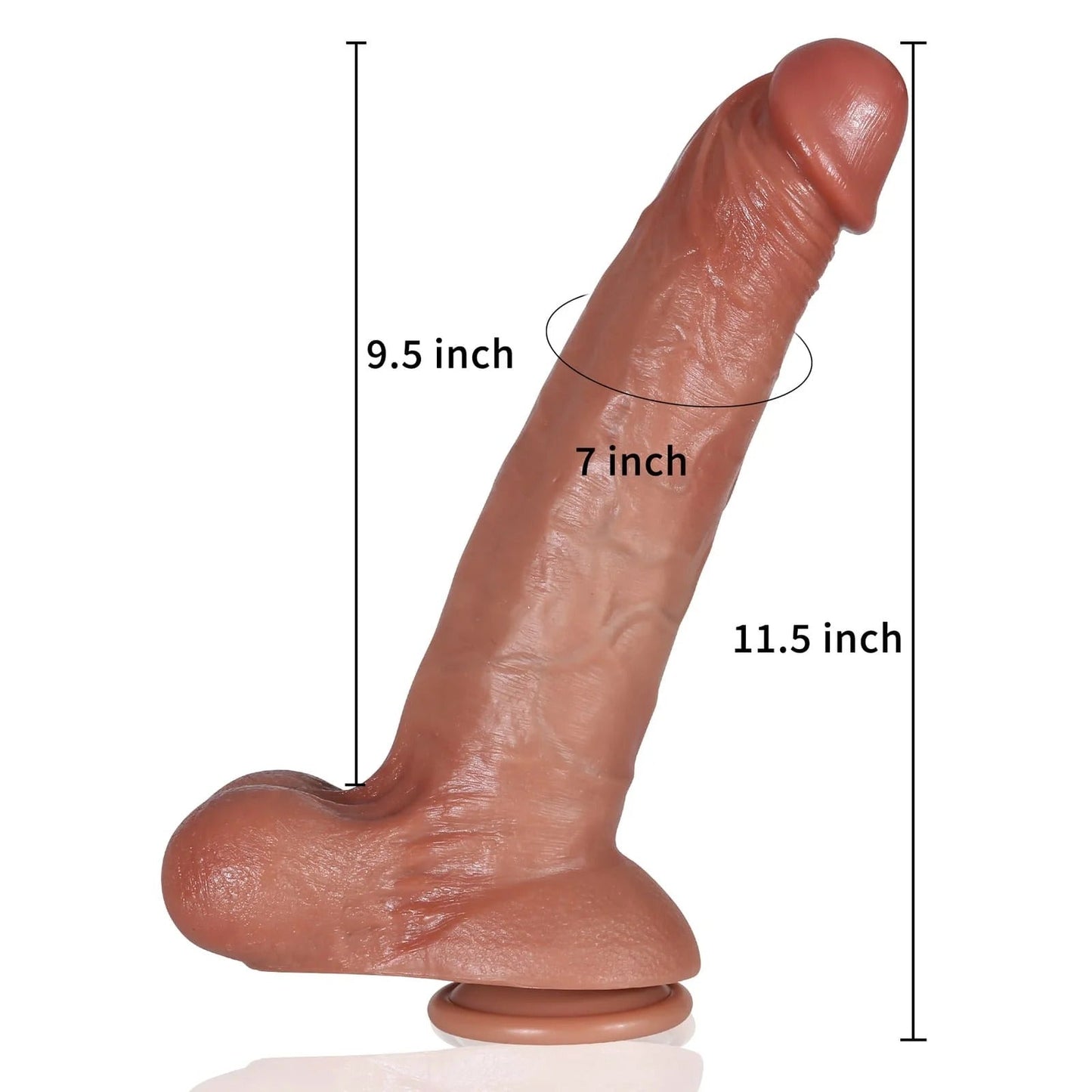 Levi 11inch Big Hyper Silicone Realistic Dildo with Balls featuring a strong suction base for hands-free enjoyment